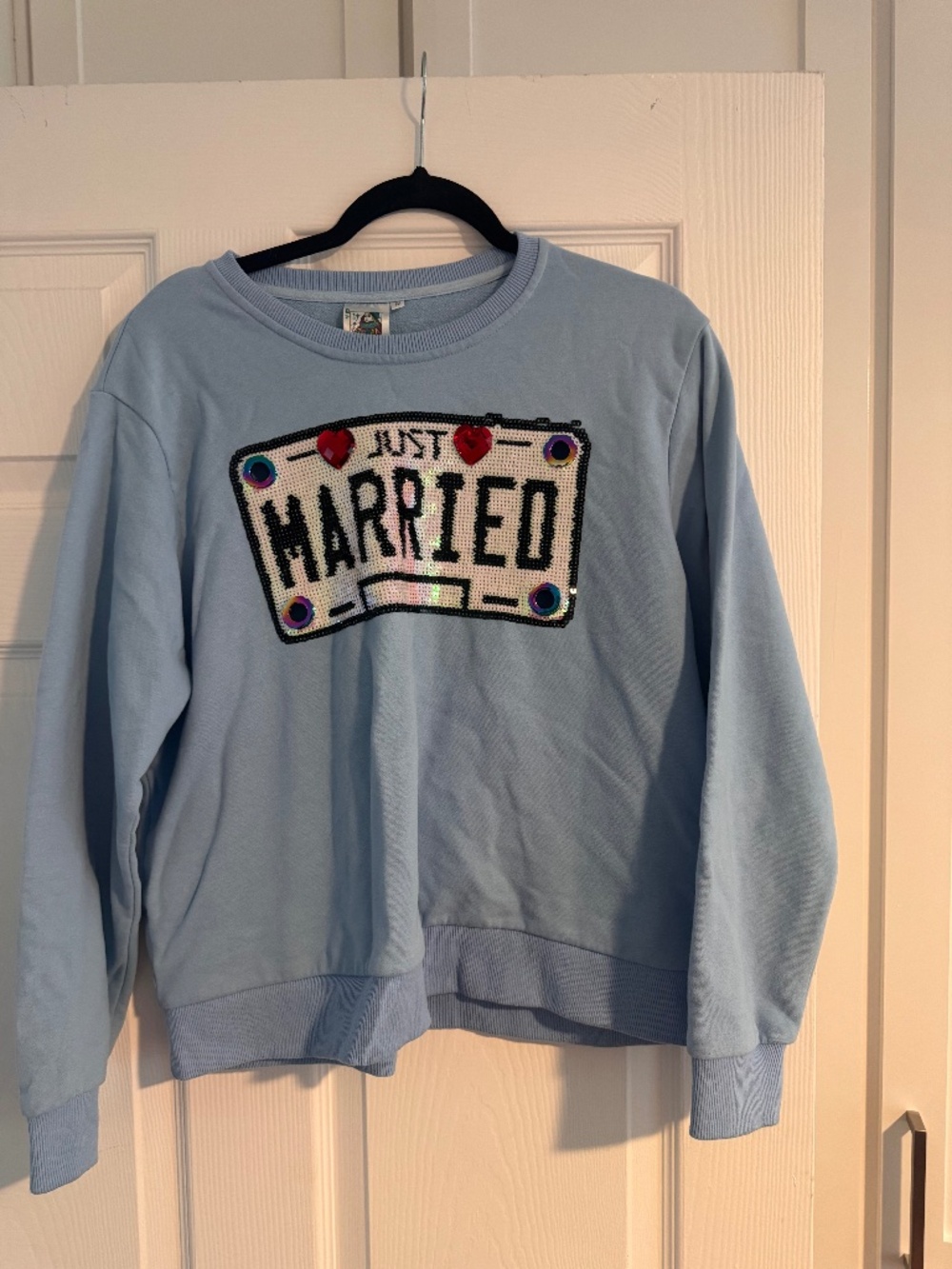 Queen of Sparkles "Just Married" License Plate Sweatshirt